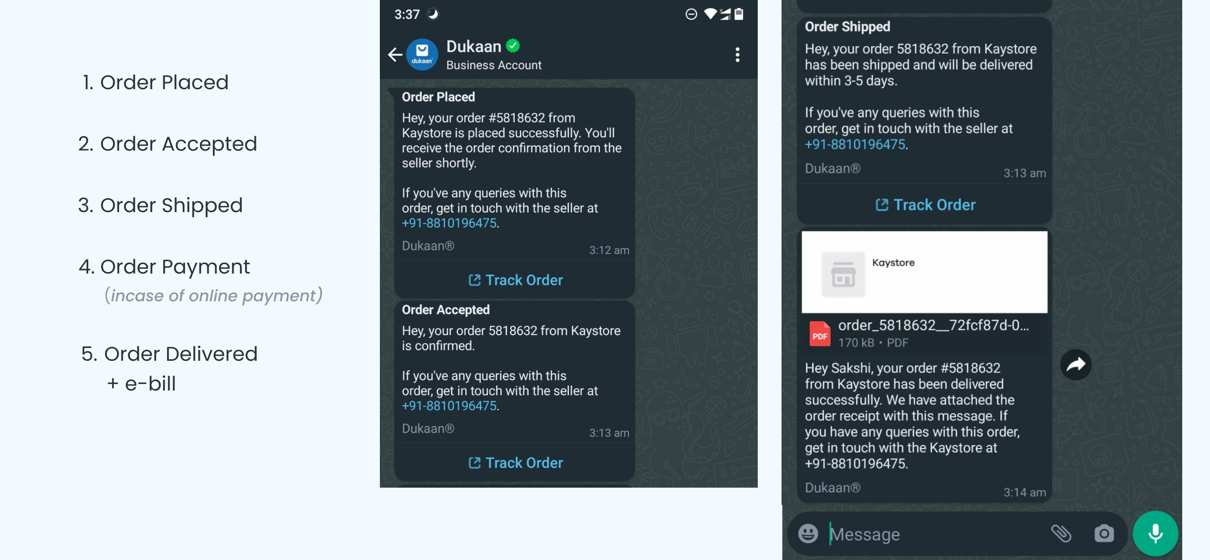 WhatsApp notification context