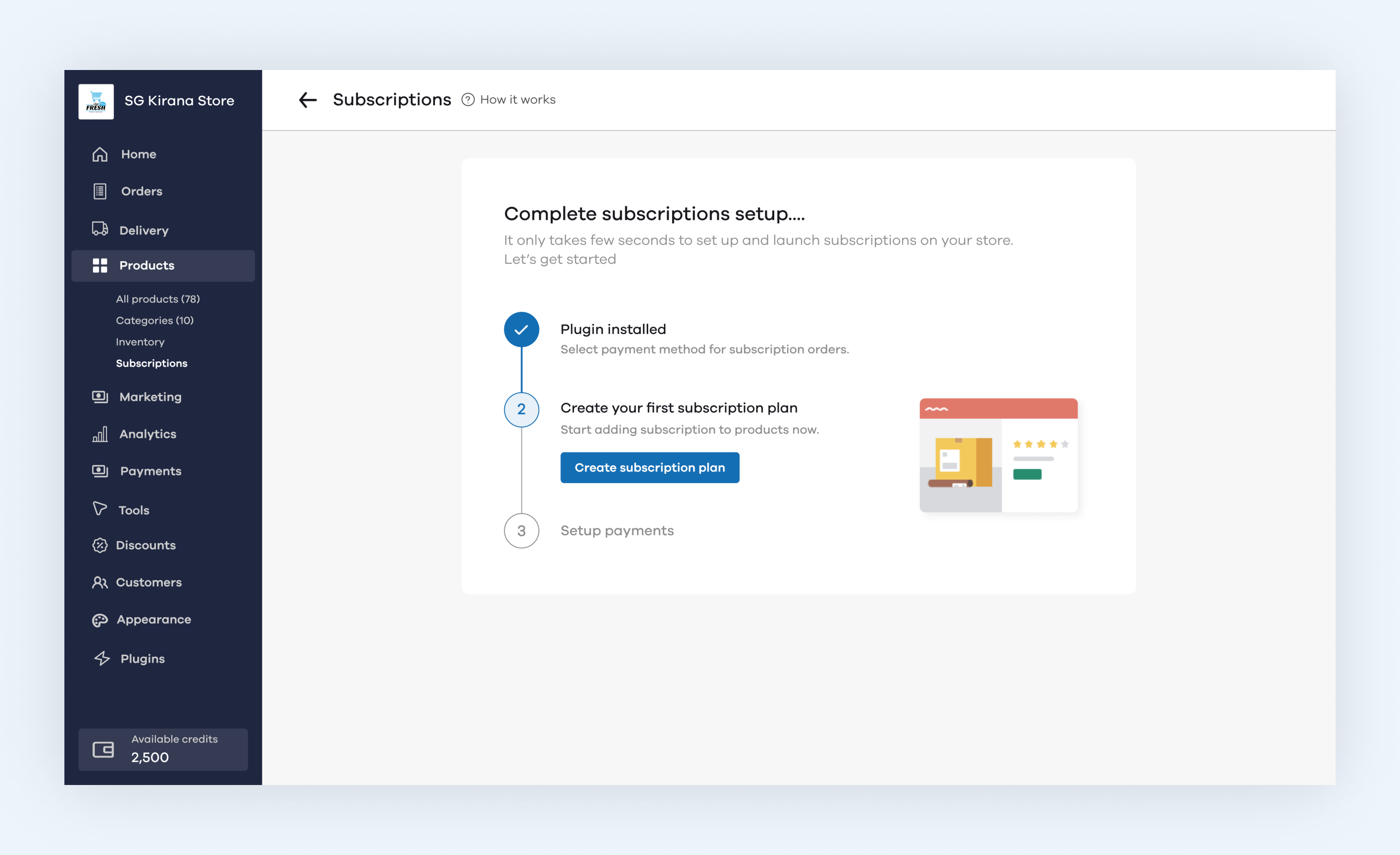 Subscriptions Page