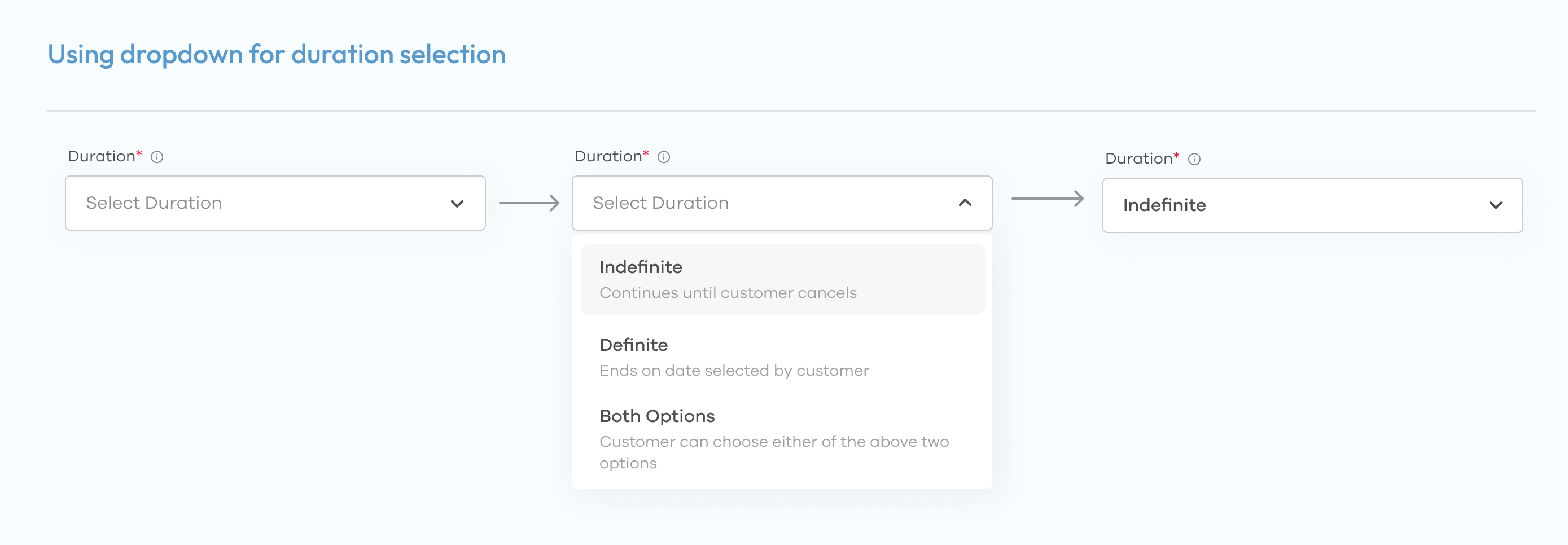 Duration selection