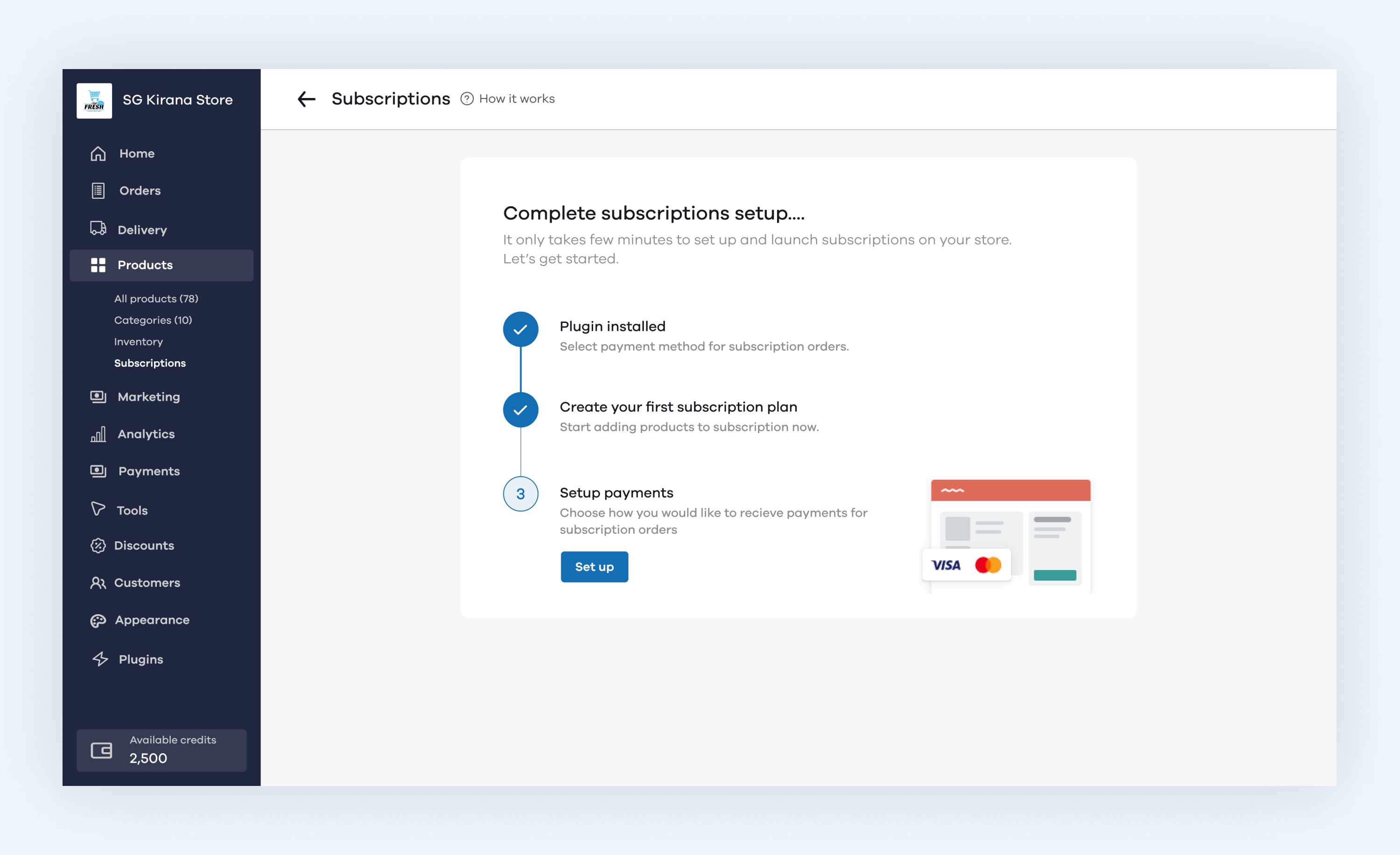 Payment setup - Wallet configuration