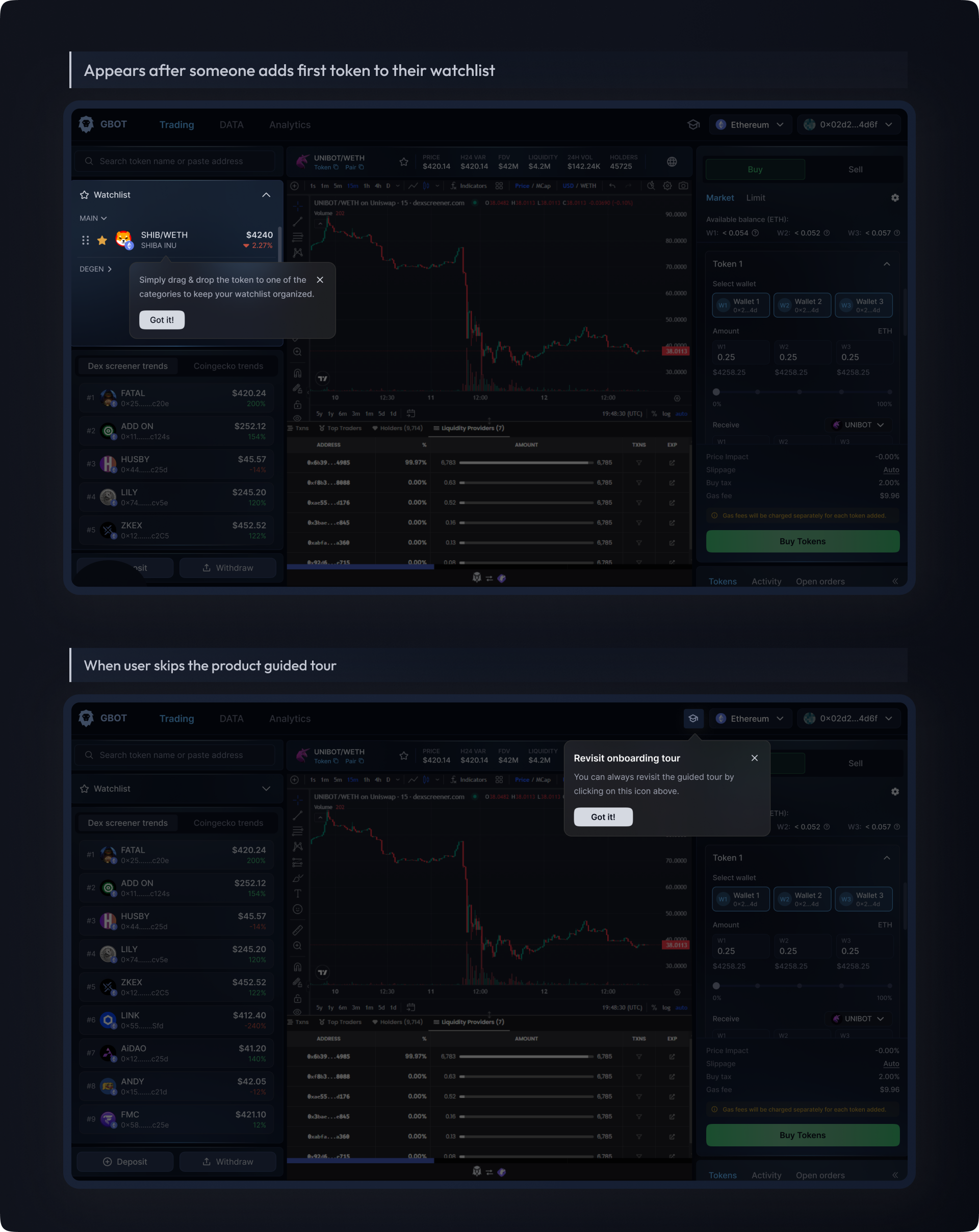 Contextual tooltips