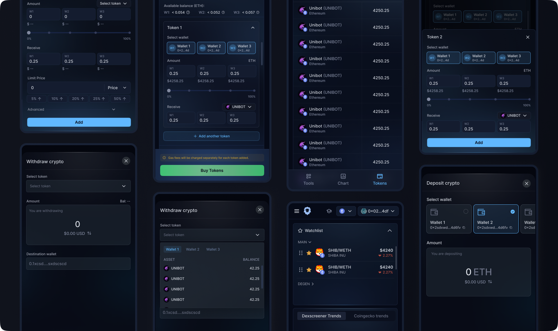 Mobile design screens